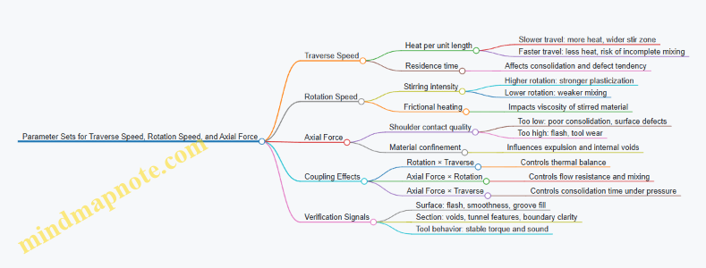 Parameter Sets for Traverse Speed, Rotation Speed, and Axial Force